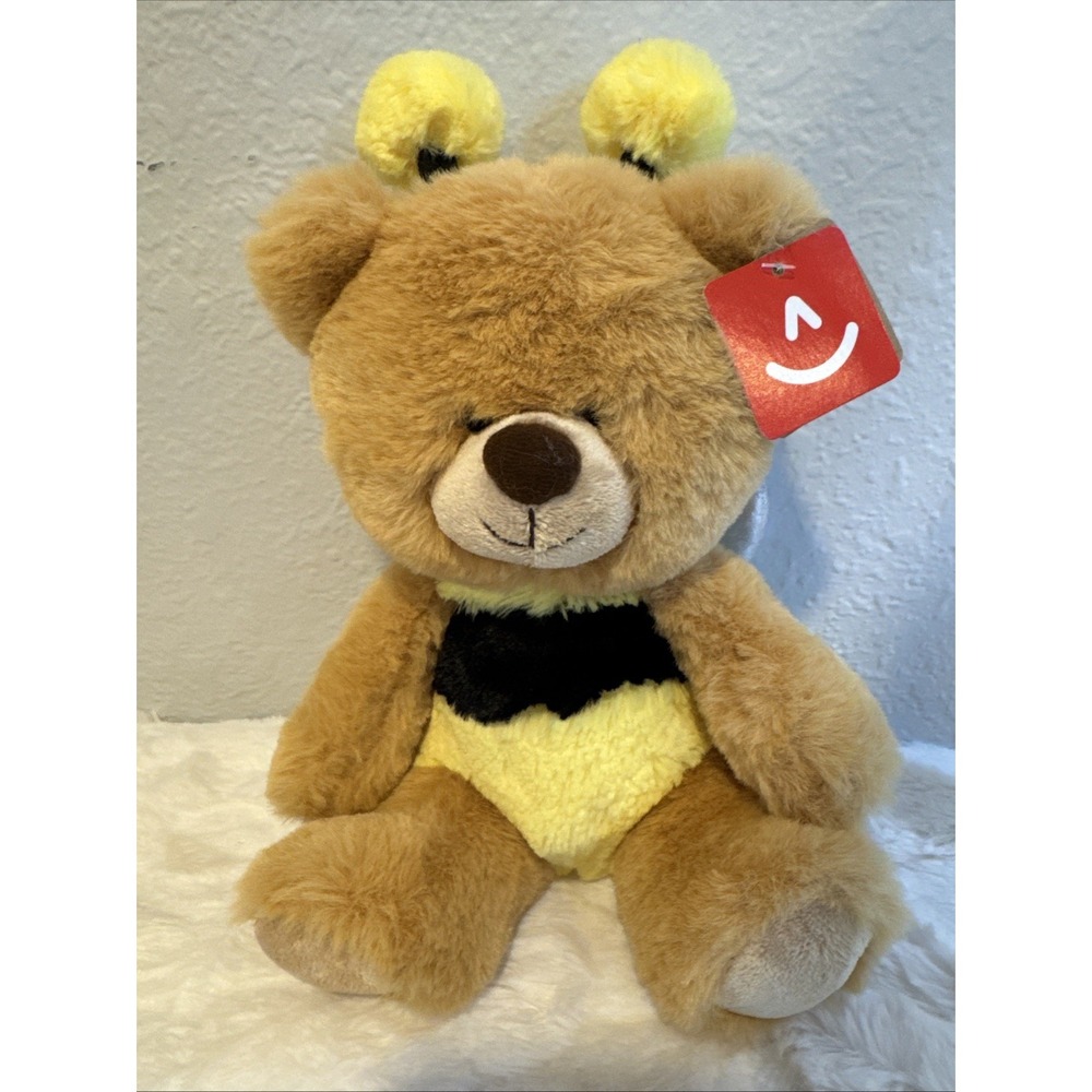 Aurora World Bee Bear Wanna Be Plush Bumblebee Teddy Bear Brown Yellow 08961 9in
